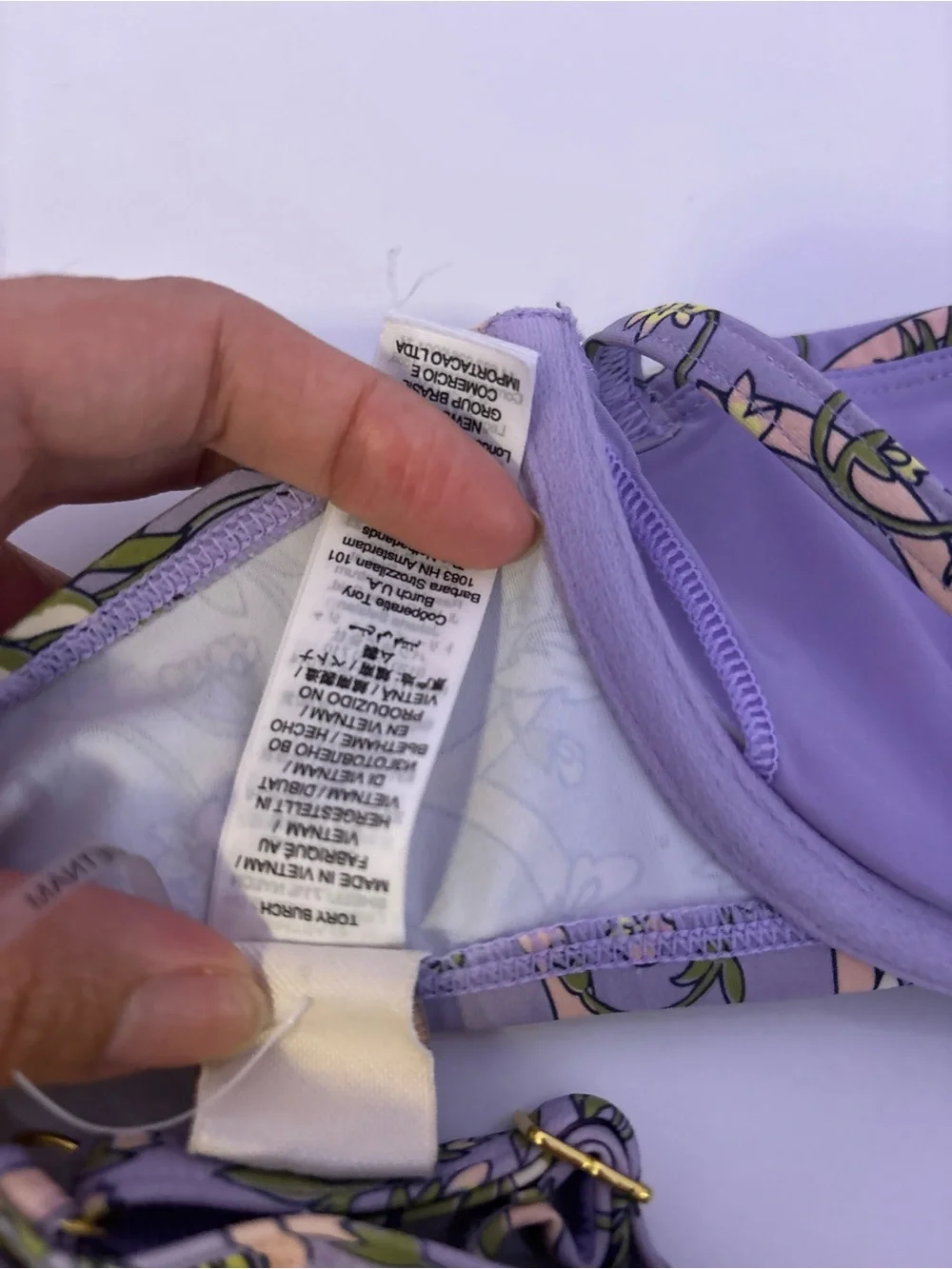 Tory Burch XS Lilac Floral Swim Top
